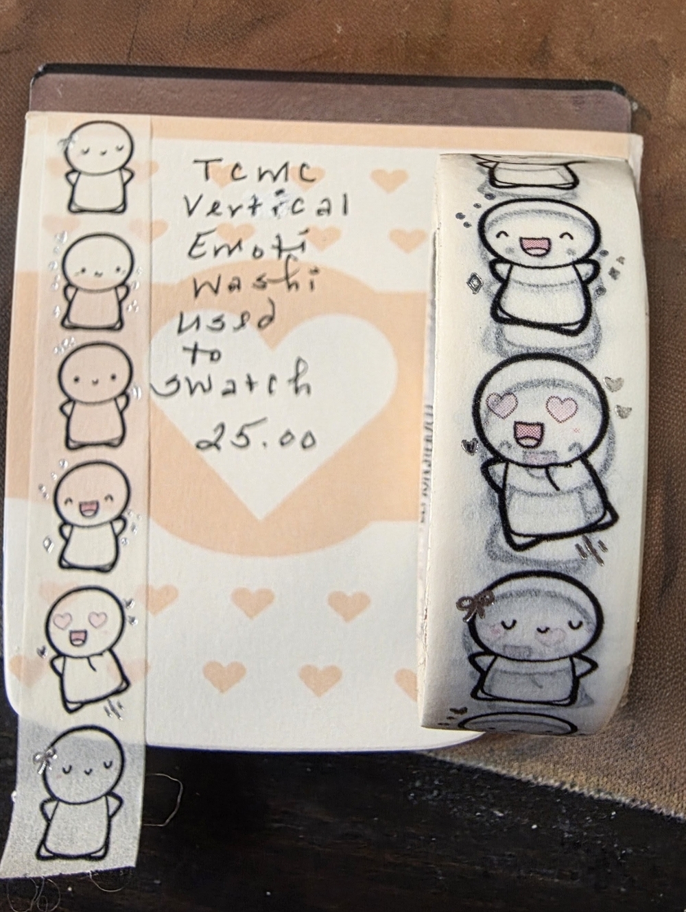 TCMC Cute Character Washi Tape - Vertical Emoticon Design.